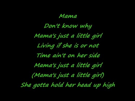 2pac - Mama´s just a little girl (Lyrics / Paroles)