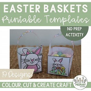 Easter Basket Craft Activity Template - 19 Printable Treat Basket Templates