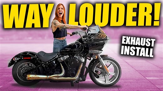 Her Harley exhaust install (way louder!)