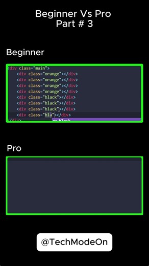 💪 Beginner vs Pro Part - 3 | VS Code HTML Shortcuts | How Developers Code So Fast