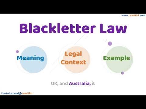 Blackletter Law Meaning Legal Context & Example Legal Terms Simplified @LawMint