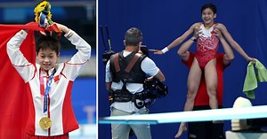 China's 14-year-old diver scores perfect 10s to win Olympic gold for flawless, splashless performance