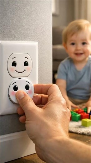 Electrical outlet vs. curious baby! ⚡👶 #ChildSafety
