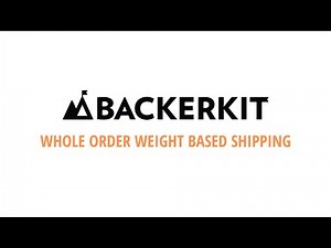 Whole Order Weight Based Shipping Profile