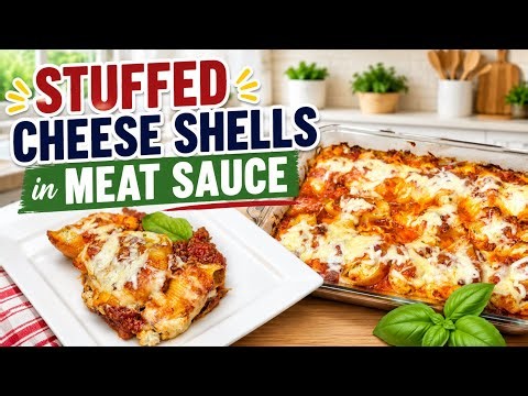Stuffed Cheese Shells with Meat Sauce - This Recipe Is Dangerously Easy