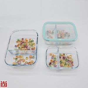 [Hot Item] Half Seperated Glass Food Storage Containers with Lids Airtight