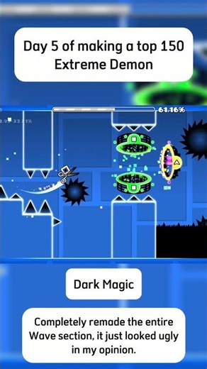 Day 5 of making a top 150 Extreme demon - Dark Magic #shorts