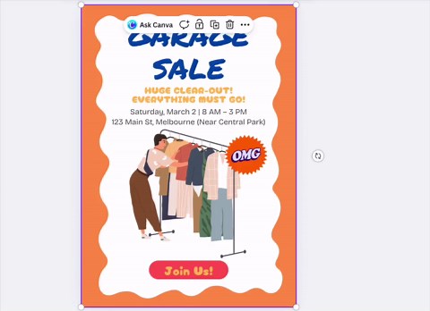 Editable Household Event Flyer Template, Outdoor Event Poster, A4 Canva Design (digital Download) - Etsy
