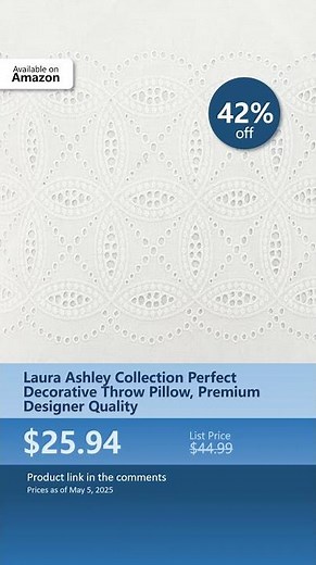 Laura Ashley Collection Perfect Decorative Throw Pillow, Premium Designer Quality
