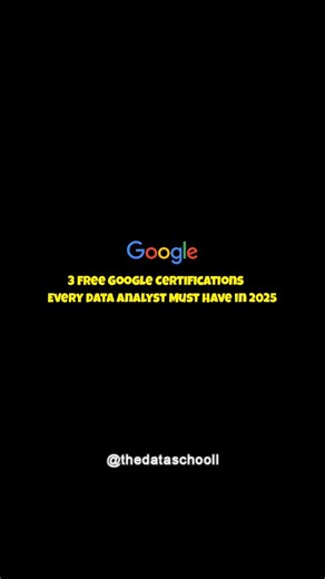 Dataschool | 🚀 Want to kickstart your data analytics journey for free? Google offers some amazing free courses that cover everything from the basics... | Instagram