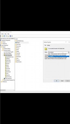 Redirect Files for Domain Users from Computer to Server Using Group Policy Folder Redirection