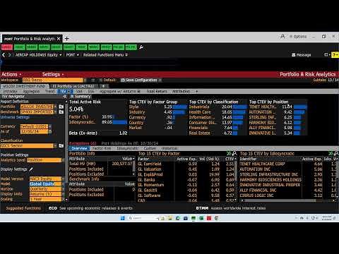PORT - Bloomberg - Portfolio Risk Analysis