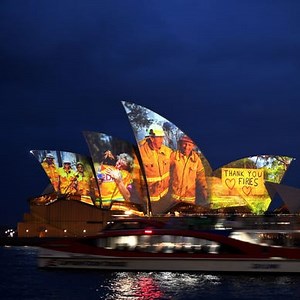 Sydney Opera House lit up in tribute as Australia wildfires claim another victim
