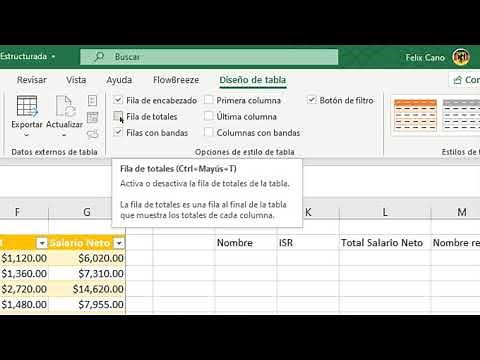 Usando referencias estructuradas en Excel