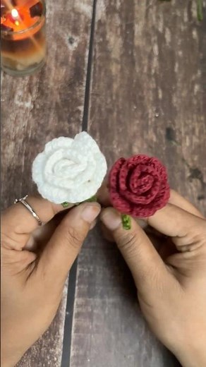 Watch the full mini rose tutorial on YouTube #shortvideo #crochet