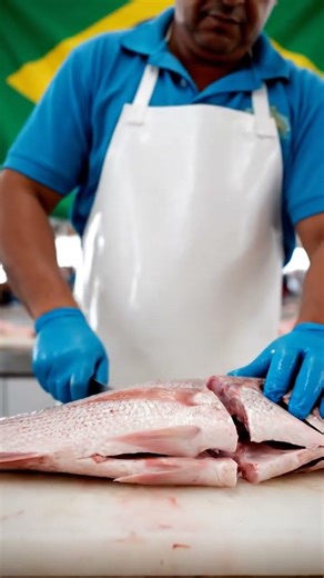 One Cut. Perfect Split. 🇧🇷 Brazilian Fish Cutting Skill #shorts #fish #usa #yt #brazil