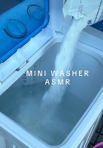 wanted to try this new ariel powder I found at the store 🧺🫧🤍 #cleantok #laundrytok #portablewashingmachine #laundryasmr #asmrsounds