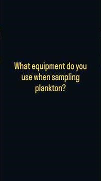 What to take plankton sampling