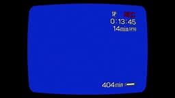 VHS interface on TV screen with chromakey. CRT old screen with date...