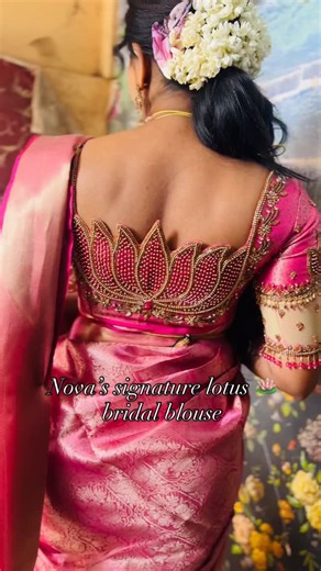 NOVA FASHION BOUTIQUE on Instagram: "Nova’s signature bridal lotus 覆 blouse Designer @brindas_babu Dm for orders #bride #bridalblouse #dress #trivandrum #kochi #boutique #bridalbouse #wedding #kollam"