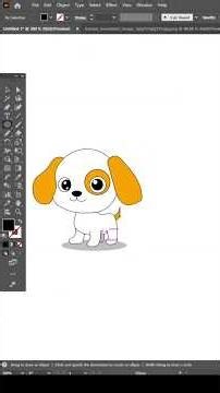 Creating a Simple Cute Dog Character in Illustrator #graphicdesign #illustrator #vectordesign
