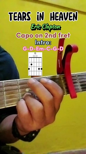 8.3K views · 157 reactions | Tears in heaven/easy chords #guitartutorial #forbeginnersonly #tearsinheaven #ericclapton #guitarlife #acousticguitar #easychords #GuitarLesson #pyfツviral_ #fbreels | Marcelino Viray | Facebook