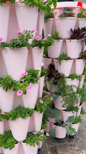 Add a pop of PINK to your garden! 🎀 Life’s too short for boring planters, so why not add some color? Tomorrow is the last day of our sale on the new Cherry Blossom Pink! Shop now to get $50 off! 🙌 | GreenStalk Garden