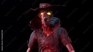 Plague Doctor VJ Loop – terrible plague doctor with crow-like skull come here from medieval Europe to cure you! This motion graphics is perfect to use in your next halloween and gothic parties horror