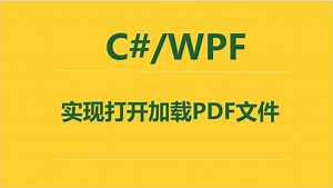 C#\u002FWPF实现打开加载PDF文件