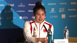 🥉🇨🇳China's Zhang Yufei on her performance in women's 100m butterfly: "The result was a bit slow, but I was quite happy to get a bronze." "Maybe next time, when I am in a better condition, I believe that I want another competition with them (Huske and Walsh)." #swimming #Paris2024 #Olympics | CGTN Sports Scene