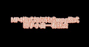 MP4格式如何转成mpg格式 新手小白一看就会