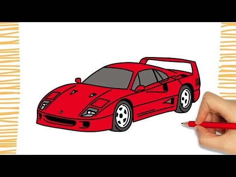 Como Dibujar un FERRARI F40 I Muy Facil