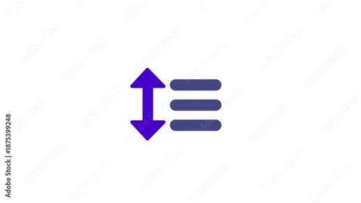 Vertical arrows next to three horizontal lines indicate a feature for reordering items or sorting a list by specific criteria