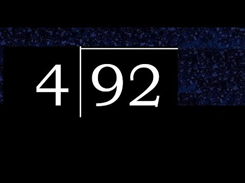 Divide 92 by 4 , remainder . Division with 1 Digit Divisors . Long Division . How to do