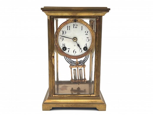 Antique Ansonia Crystal Regulator Clock: Brass Mantel Clock, Working - Etsy