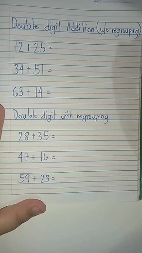 19 comments | Addition double digit no regrouping / with regrouping #math #maths #basicmath #mathematics #MathLearning #mathisfun | Cyrus Ganade | Facebook