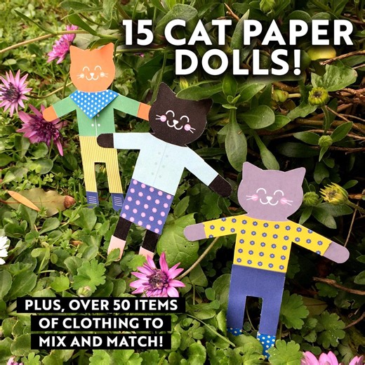 Printable Cat Paper Dolls (PDF) - Etsy