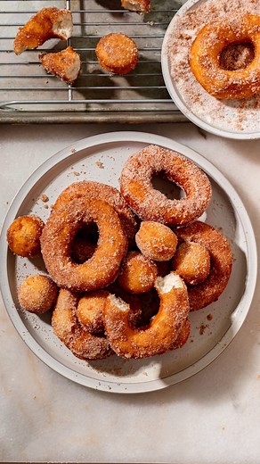Just Feed Me | Easy Fried Vanilla Sugar & Cinnamon Donuts✨ We like to make biscuits from scratch but those tubes of refrigerated biscuit dough are perfect... | Instagram