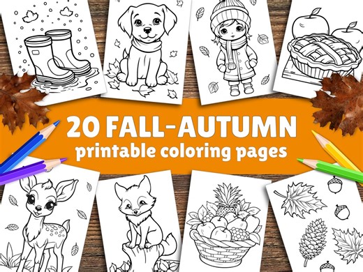 Fall Autumn Coloring Pages for Kids, Toddlers, Preschoolers Toddlers Coloring Book Simple Coloring Pages Homeschool Printable, Kindergarten - Etsy New Zealand