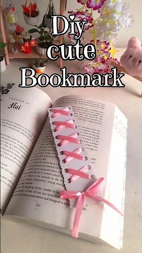 aesthetic ribbon bookmark tutorial 🎀