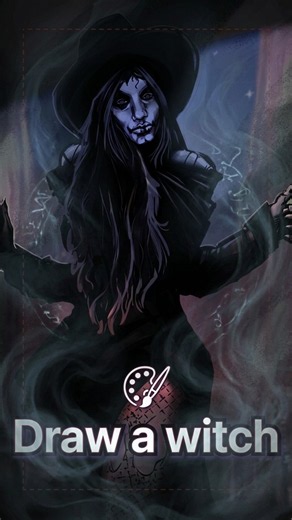 Drawing a witch from scratch #digitalart #witch #arttutorial