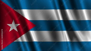 The Cuba flag proudly waving with a fabric effect is a symbol of national pride and liberation