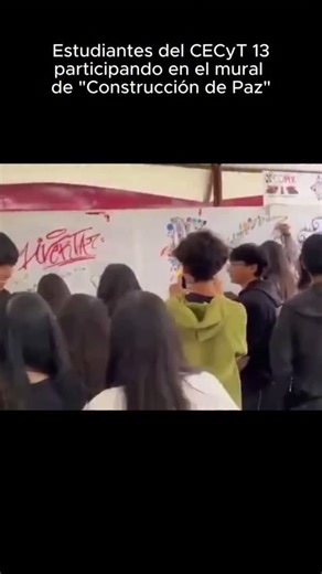 CECyT 13 RFM on Instagram: "Los estudiantes del #cecyt13 participaron en el mural de "Construcción de la Paz" 🕊️ #ipn #huelum #orgullopolitécnico"