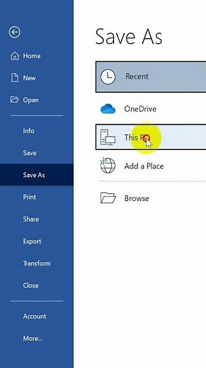 How to save files on Word