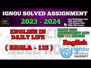 Begla 135 Solved Assignment 2023-24 In English | BEGLA 135 SOLVED ASSIGNMENT 2024 | #Begla135