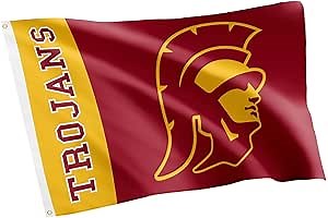 Desert Cactus University of Southern California USC Flag - 3 x 5 Feet Trojans Banner, Indoor/Outdoor Durable Fabric, 100% Polyester Design (Style Team Name B)