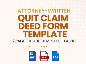 Quit Claim Deed Template: Attorney-drafted PDF & Word Legal Document - Etsy