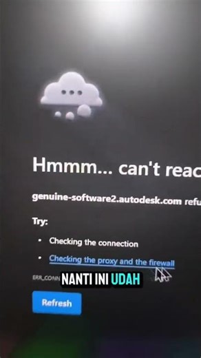 Cara Mengatasi Autocad Error genuine software2 #shorts #autocad #tekniksipil