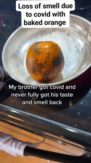 This natural remedy with bamed orange 🍊 will help you to restore your taste and smell after long covid or due to vax side effects (may not work completely) Steps 🔸Bake an orange on stove top or in an oven until it the skin becomes uniformly blackish 🔸Peel off skin and scoop out the pulp in a bowl. Add pinch of salt, black pepper and few drops of lemon and then Eat the orange daily in the morning before breakfast. Have you tried this? #lossofsmell #lossoftaste #lossofsmellduetocovid #lostsmell