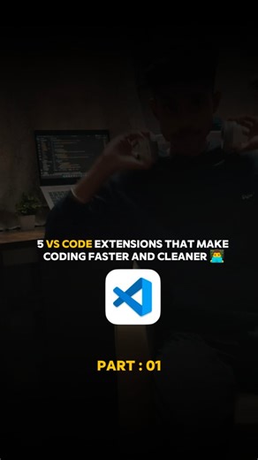 Prathan | Coding Logic on Instagram: "5 VS Code extensions that make coding easier 👨‍💻⚡ Save this — you’ll need it later. Follow for more coding tips 🚀 . . . . . . . . . #viral #vscode #vscodeextensions #reelitfeelit #instagood"